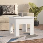 Coffee Table High Gloss White 55x55x42cm Engineered Wood