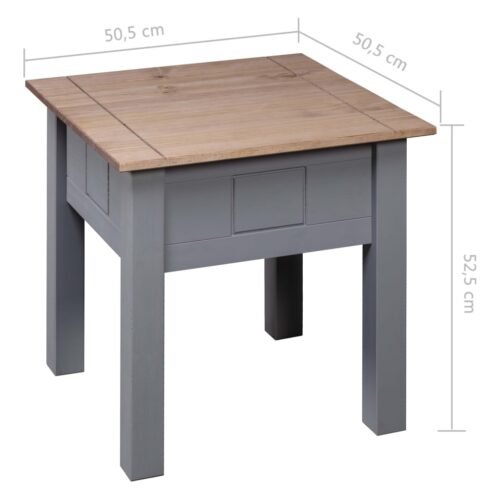 Nightstand Grey 50.5x50.5x52.5cm Pine Panama Range - Image 6