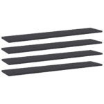 Bookshelf Boards 4pcs Grey 100x20x1.5cm Engineered Wood