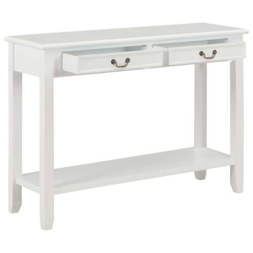 Console Table White 110x35x80cm Wood - Image 2