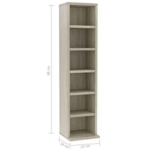 CD Cabinet Sonoma Oak 21x20x88cm Engineered Wood - Image 6