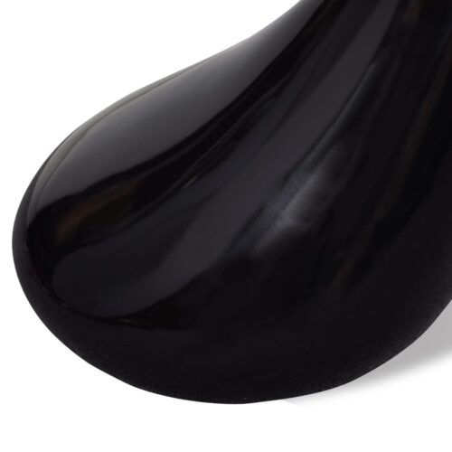 Coffee Table 2pcs with Round Glass Top High Gloss Black - Image 5