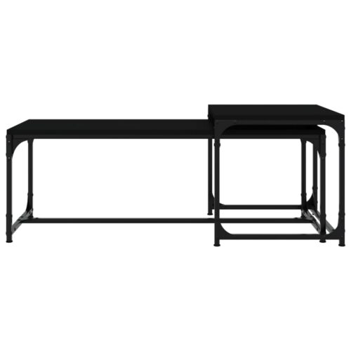 Coffee Tables 2pcs Black Engineered Wood - Image 4