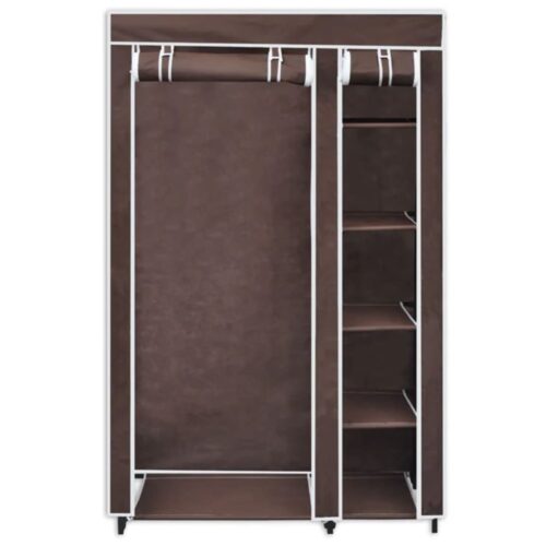 Fabric Wardrobes 2pcs Brown - Image 3