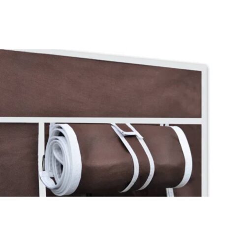 Fabric Wardrobes 2pcs Brown - Image 4