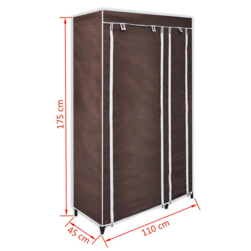 Fabric Wardrobes 2pcs Brown - Image 9