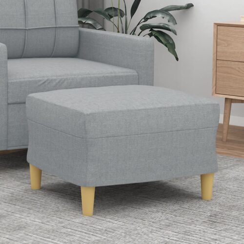 Footstool Grey 60x50x41cm Fabric - Image 8