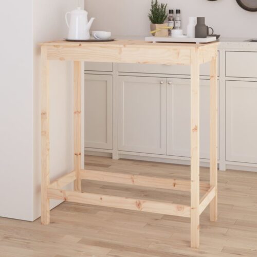 Bar Table 100x50x110cm Solid Wood Pine - Image 3