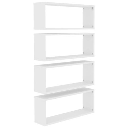 Wall Cube Shelves 4pcs White 60x15x23cm Engineered Wood - Image 2