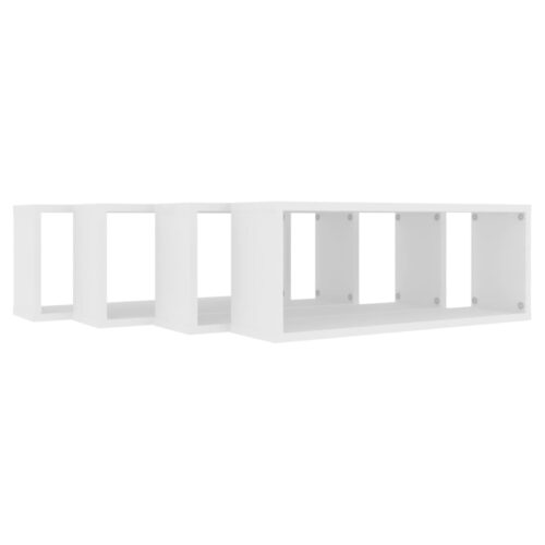 Wall Cube Shelves 4pcs White 60x15x23cm Engineered Wood - Image 7