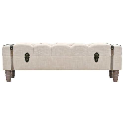 Storage Bench Solid Wood Steel 111x34x37cm - Image 2