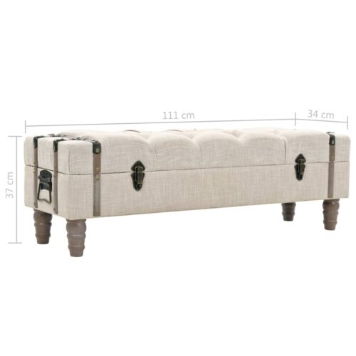 Storage Bench Solid Wood Steel 111x34x37cm - Image 10