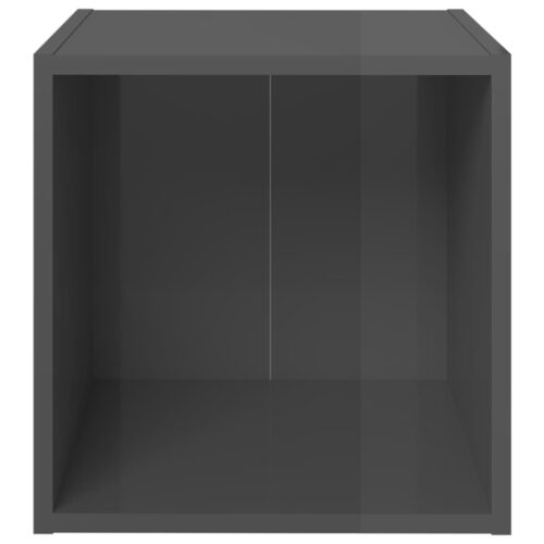 TV Cabinets 2pcs High Gloss Grey 37x35x37cm Engineered Wood - Image 5