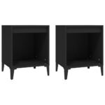 Bedside Cabinets 2pcs Black 40x35x50cm