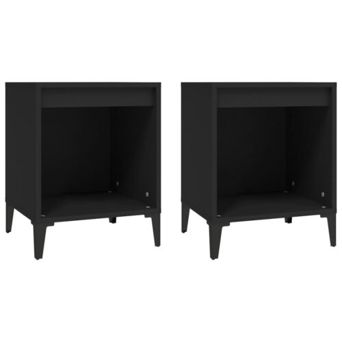 Bedside Cabinets 2pcs Black 40x35x50cm