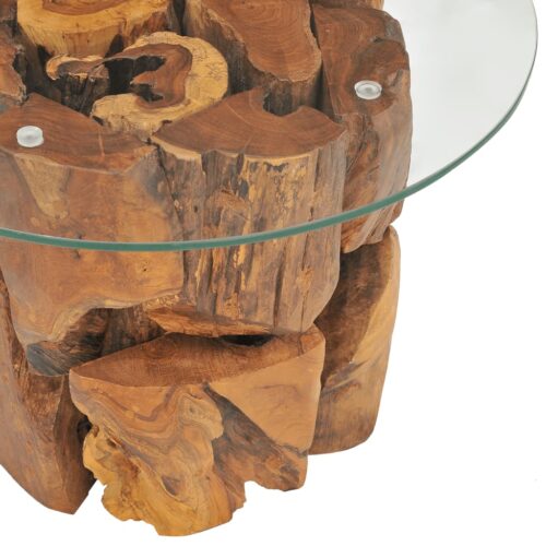 Coffee Table Solid Teak Driftwood 60cm - Image 5