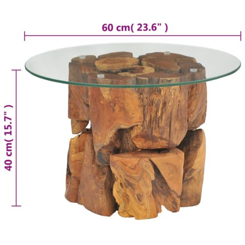 Coffee Table Solid Teak Driftwood 60cm - Image 7