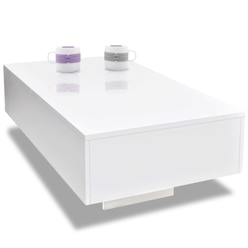 Coffee Table High Gloss White - Image 4
