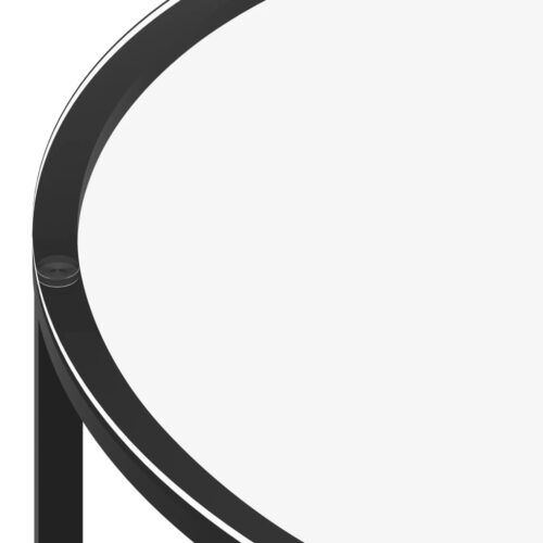 Tea Table Black Transparent 70cm Tempered Glass - Image 4