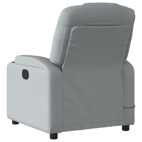 Massage Recliner Chair Light Grey Fabric - Image 4