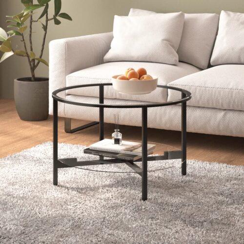Tea Table Black Transparent 70cm Tempered Glass - Image 7