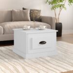 Coffee Table White 50x50x35cm Engineered Wood