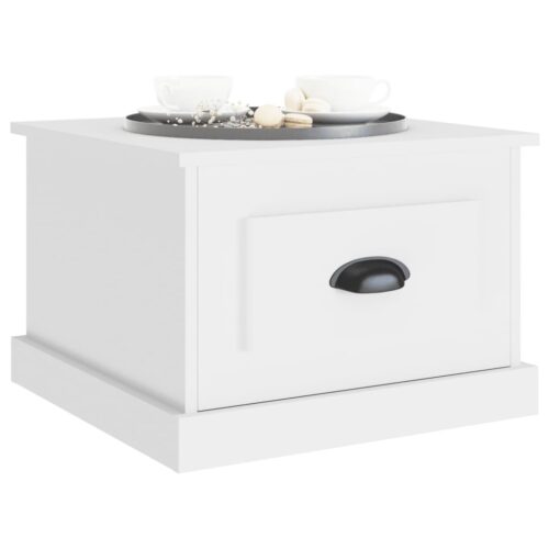Coffee Table White 50x50x35cm Engineered Wood - Image 4