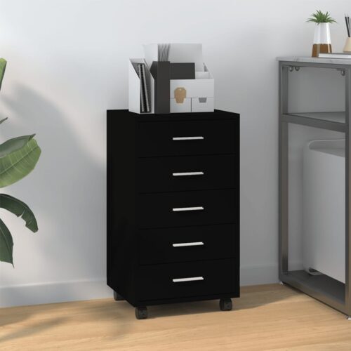 Wooden Chest Drawers Cabinet Dresser Tallboy Sideboard Storage Rack on Wheels - Image 10