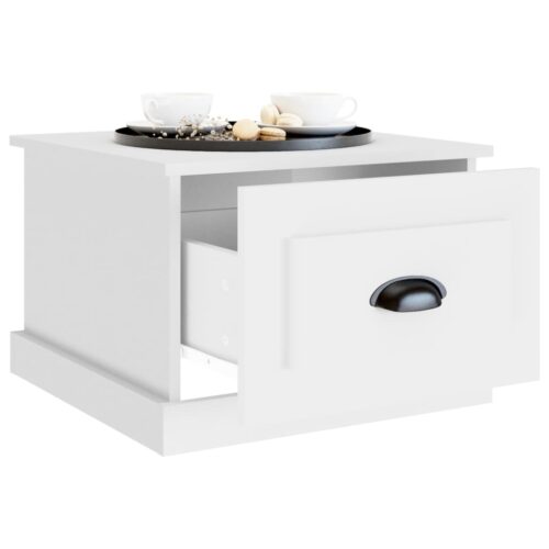 Coffee Table White 50x50x35cm Engineered Wood - Image 5