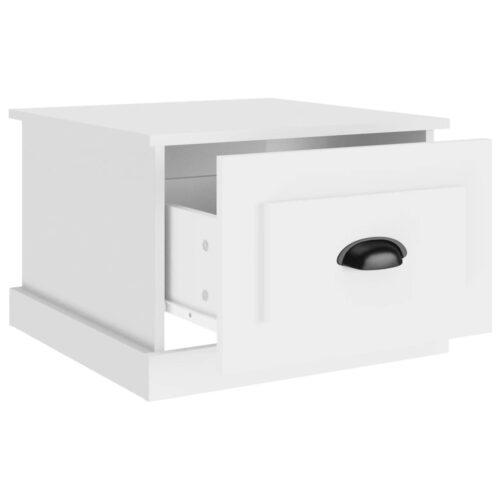 Coffee Table White 50x50x35cm Engineered Wood - Image 7
