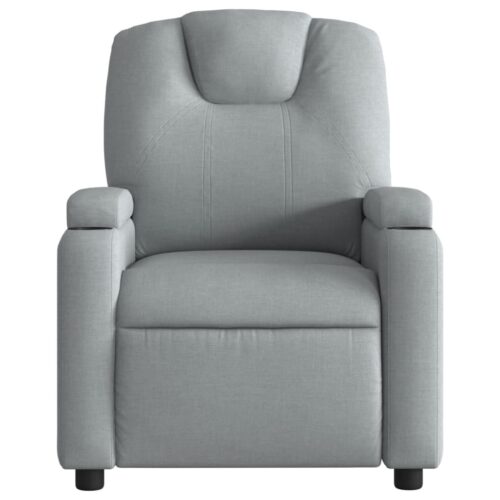 Massage Recliner Chair Light Grey Fabric - Image 4