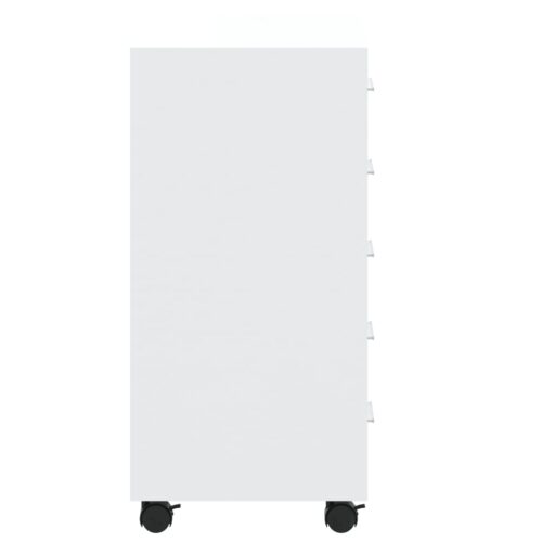 High Gloss Chest Drawers Cabinet Dresser Sideboard Wooden Storage Rack Wheels - Image 7