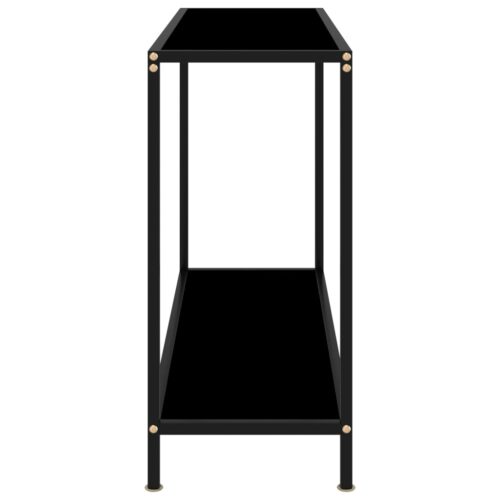 Console Table Black 100x35x75cm Tempered Glass - Image 3