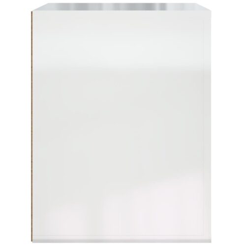 Wall-mounted Bedside Cabinet High Gloss White 50x36x47cm - Image 7