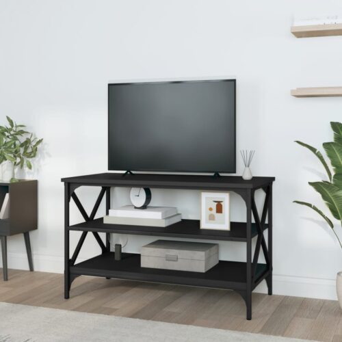TV Cabinet Black 80x40x50cm Engineered Wood - Image 3