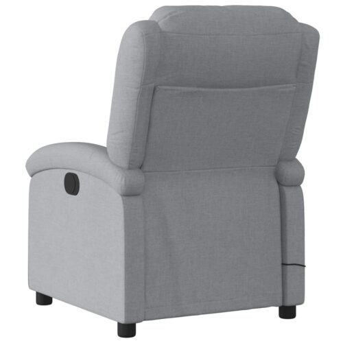 Massage Recliner Chair Light Grey Fabric - Image 4