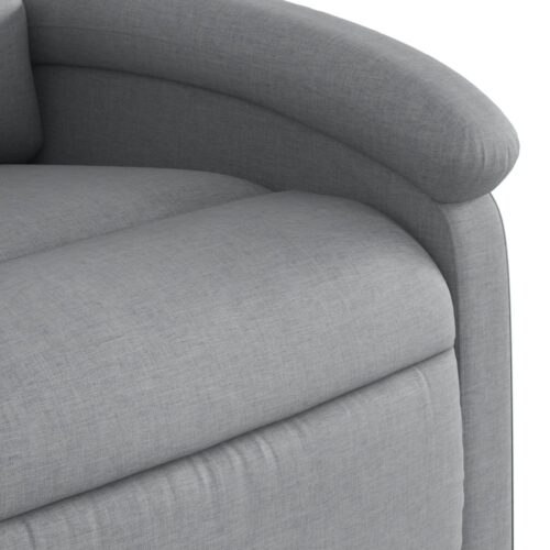 Massage Recliner Chair Light Grey Fabric - Image 9