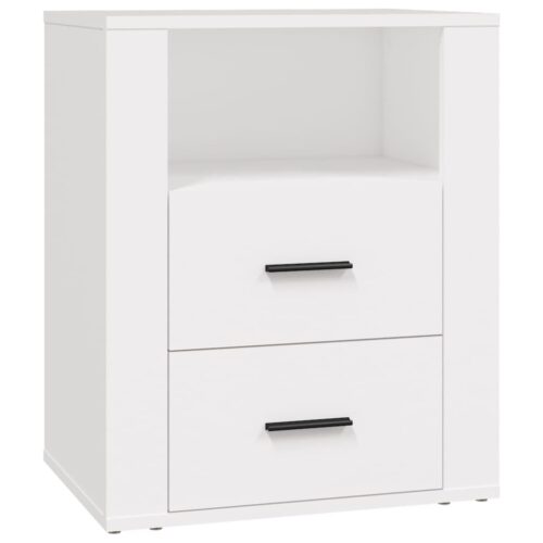 Bedside Cabinet White 50x36x60cm Engineered Wood