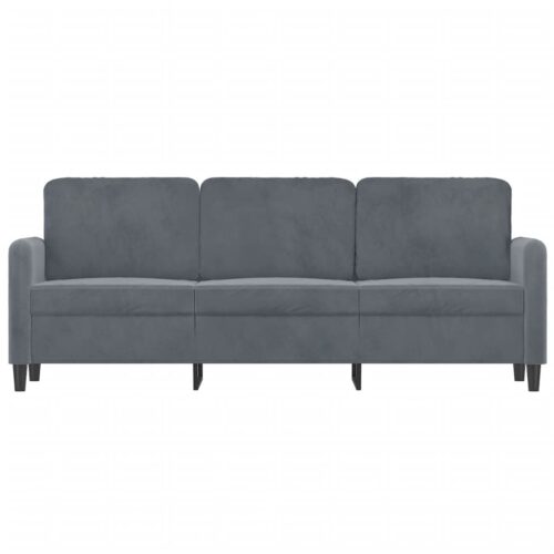3-Seater Sofa Dark Grey Velvet 180cm - Image 3