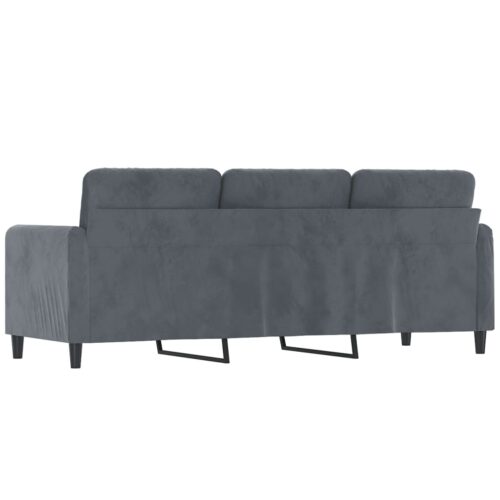 3-Seater Sofa Dark Grey Velvet 180cm - Image 5
