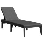 Outdoor Sun Lounger Patio Garden Recliner Pool Beach Lounge Chair Anthracite