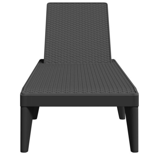 Outdoor Sun Lounger Patio Garden Recliner Pool Beach Lounge Chair Anthracite - Image 2