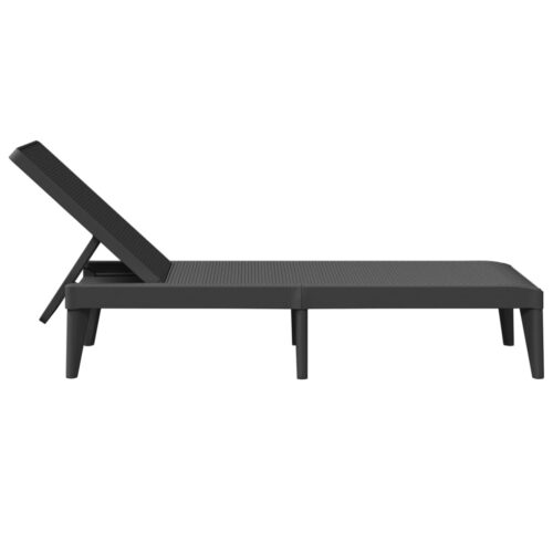 Outdoor Sun Lounger Patio Garden Recliner Pool Beach Lounge Chair Anthracite - Image 3