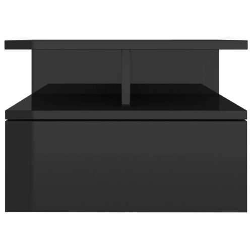 Floating Nightstands 2pcs High Gloss Black 40x31x27cm Engineered Wood - Image 4