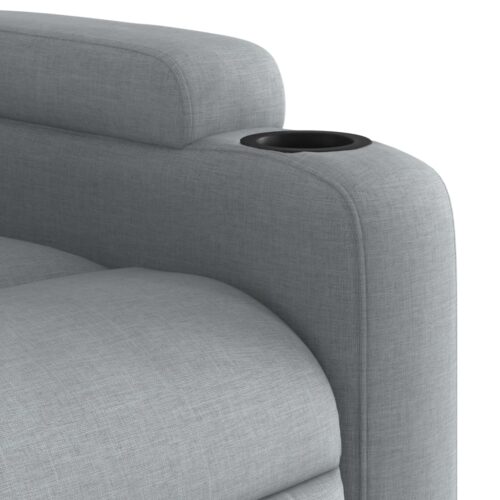 Electric Massage Recliner Chair Light Grey Fabric - Image 10