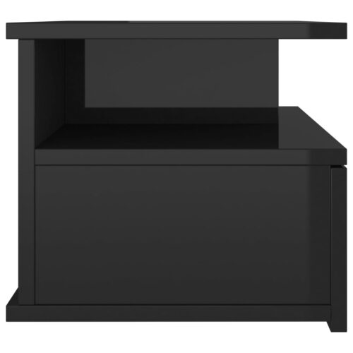 Floating Nightstands 2pcs High Gloss Black 40x31x27cm Engineered Wood - Image 5