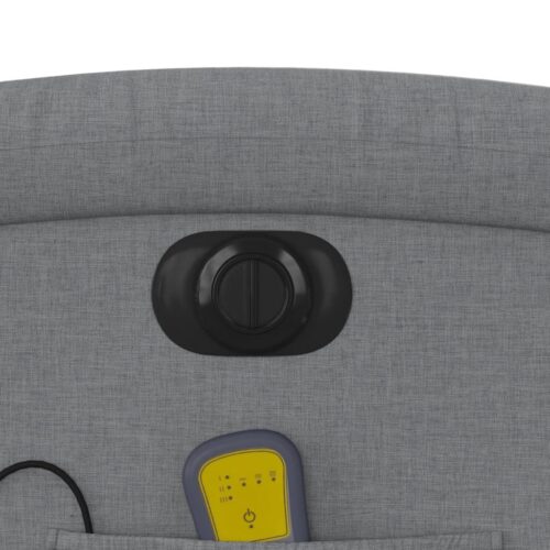 Electric Massage Recliner Chair Light Grey Fabric - Image 11