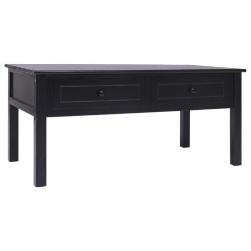 Coffee Table Black 100x50x45cm Wood - Image 2