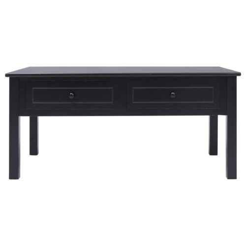 Coffee Table Black 100x50x45cm Wood - Image 3