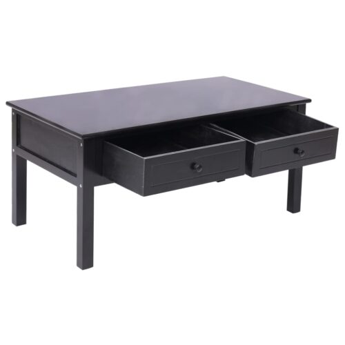 Coffee Table Black 100x50x45cm Wood - Image 4